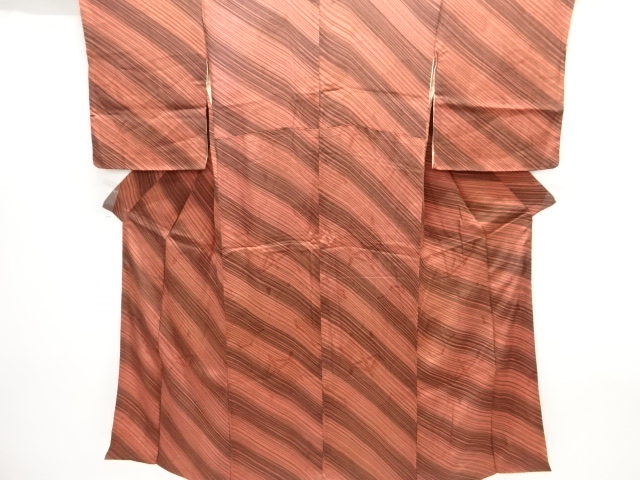 JAPANESE KIMONO / ANTIQUE KIMONO / TAISHO ROMAN STYLE / MON KINSHA / DIAGONAL STRIPE